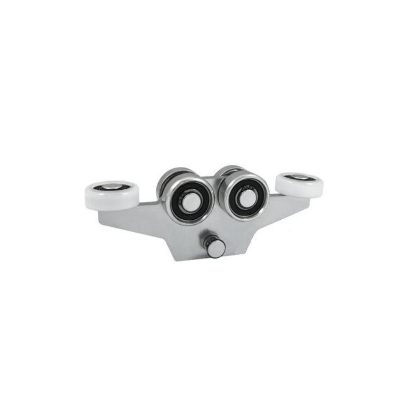 Wózek 6-rolkowy z płaskownikiem, do profilu 50x50x2,5 mm, 4 rolki metalowe, 2 tworzywowe / WG-6M-50