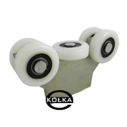 Wózek 5-rolkowy z płaskownikiem, rolki poliamidowe, do profilu 60x60x3 / G-5T-60