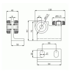 Wózek 3-rolkowy z kątownikiem, do profilu 60x60x3 / P-3M-60