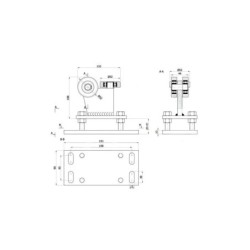 Wózek 3-rolkowy stały, z regulacją wysokości, do profilu 60x60x3 / R-3MM-60