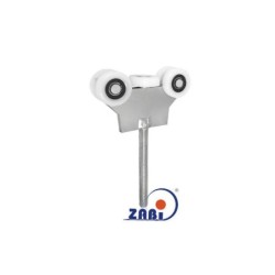 Wózek 5-rolkowy z płaskownikiem i śrubą M16x80, do profilu 60x60x4, 5 rolek tworzywowych / G-5T-60/4/M16