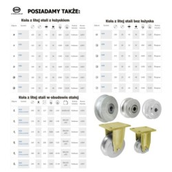 Koło fi. 160 mm kołnierzowe, z litej stali, N: 1600kg / V40