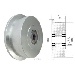 Koło fi. 180 mm kołnierzowe, z litej stali, N: 2000kg / V50