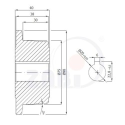 Koło fi. 100 mm kołnierzowe, z litej stali, N: 500kg, bez łożyska / V19