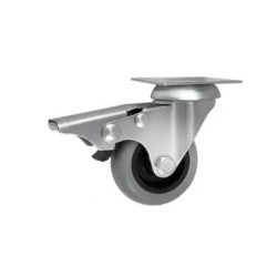 Koło fi. 75 mm, meblowe, tworzywo-poliuretan, obud. skrętna z hamulcem / M72TPUH
