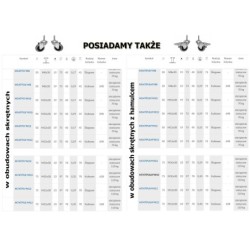 Koło fi. 50mm, meblowe tworzywo-poliuretan, obud. skrętna, trzpień M8 / M54TPU*M8