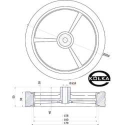 Kółko do kosiarki fi. 200 mm / K200