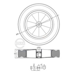 Kółko do kosiarki fi. 290 mm z łożyskiem + śruba z gwintem M8 /  K290Ł*M8