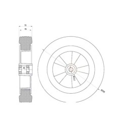 Kółko do kosiarki fi. 250 mm z łożyskiem + śruba z gwintem M10 / K250Ł*M10