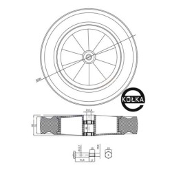 Kółko do kosiarki fi. 290 mm z łożyskiem + śruba z gwintem M10 / K290Ł*M10