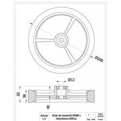 Zestaw: 2 x Koło do kosiarki fi. 175 mm + 2 x koło fi. 200 mm + 4 śruby M10