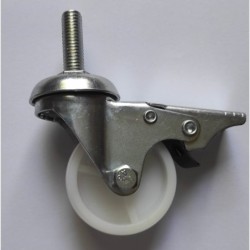 Koło fi. 50 mm skrętne z hamulcem, trzpień M8 N: 40kg / M54BH*M8