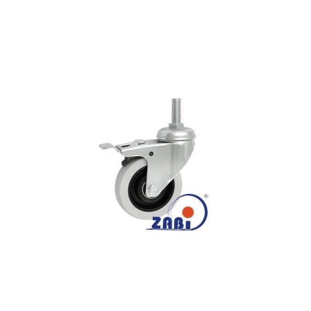 Koło fi. 75 mm skrętne z hamulcem, trzpień M12 N: 70kg, łoż.kulk / M74TŁH*M12