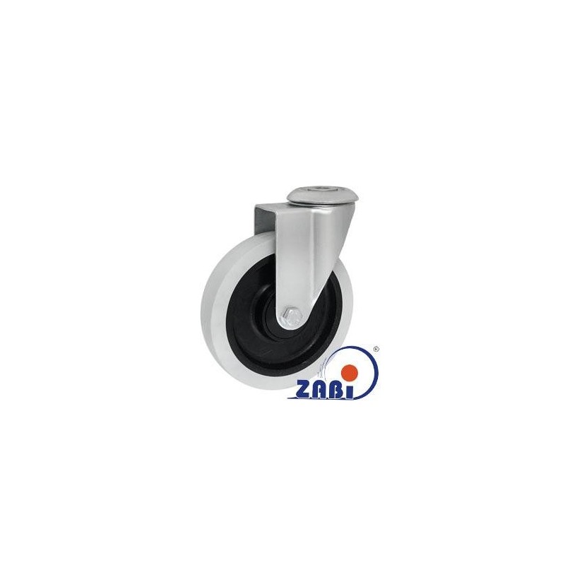 Koło fi. 125 mm skrętne z otworem N: 120kg, łoż.kulk / M27TŁ