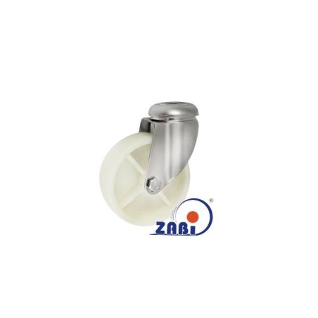 Koło fi. 75 mm skrętne z otworem N: 70kg NIERDZEWNE / M77BX