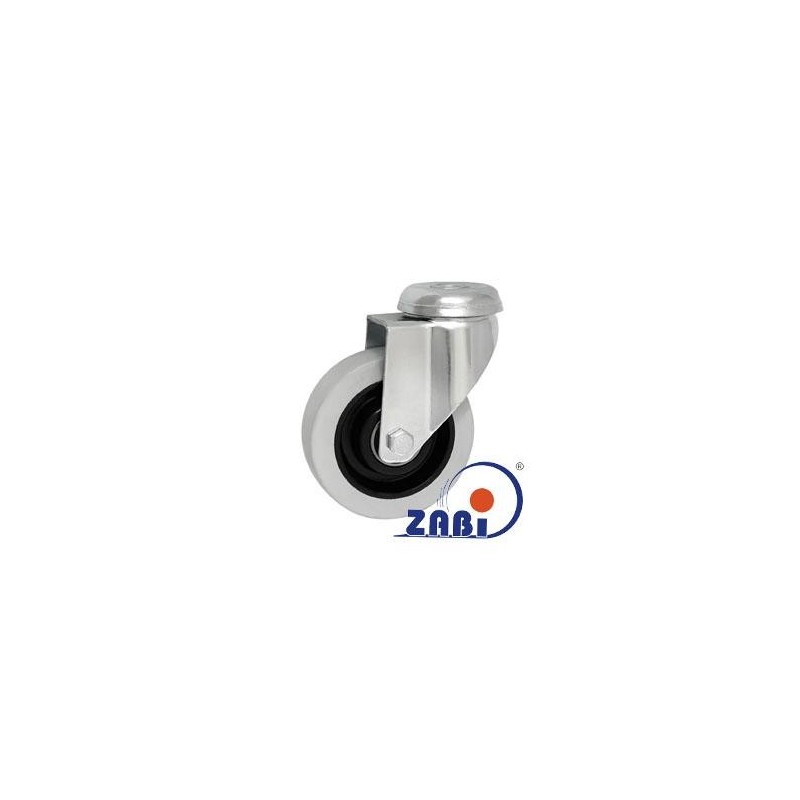 Koło fi. 75 mm skrętne z otworem N: 70kg, łoż.kulk / M77TŁ