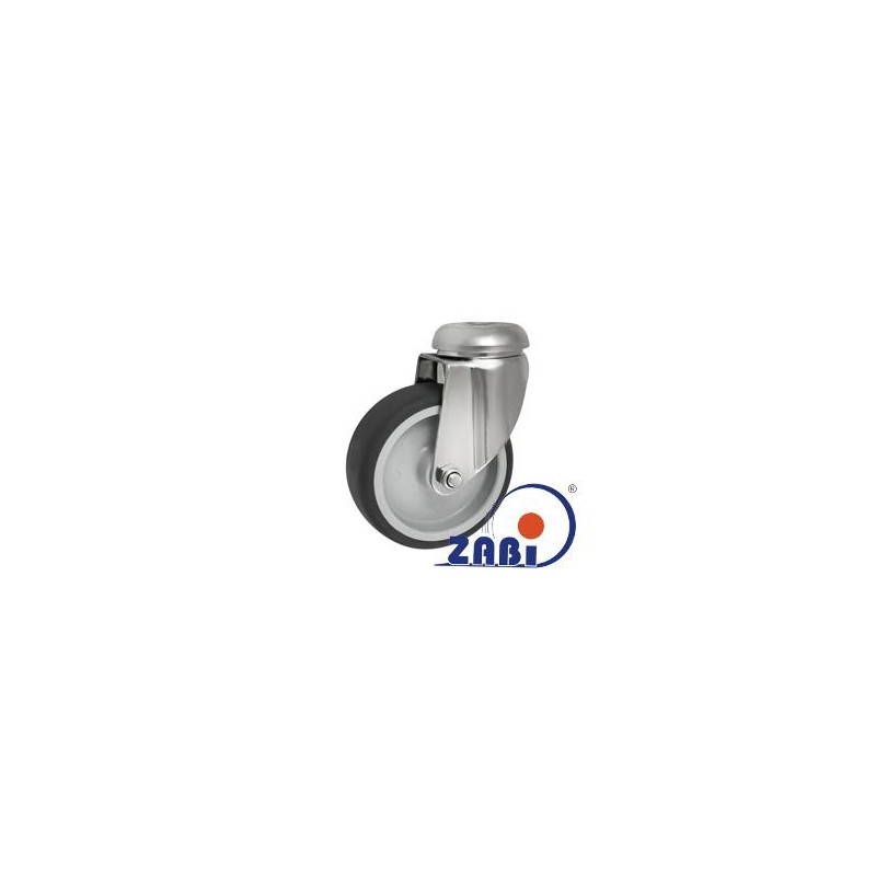 Koło fi. 75 mm skrętne z otworem N: 70kg NIERDZEWNE / M77TX