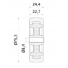 Koło fi. 75mm meblowe tworzywo-poliuretan, otwór 8,5mm / M70TPU