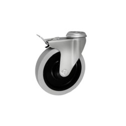 Koło fi. 125 mm skrętne z ham., z otworem N: 120kg , łoż.kulk / M27TŁH