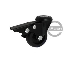 Koło fi. 50 mm skrętne z ham., z otworem N: 40kg CZARNE / M57TCH