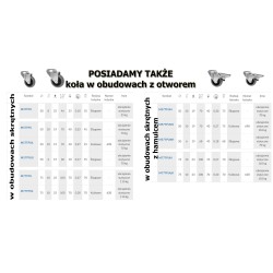 Koło fi. 50mm, meblowe, tworzywo-poliuretan, obud. skrętna / M57TPU
