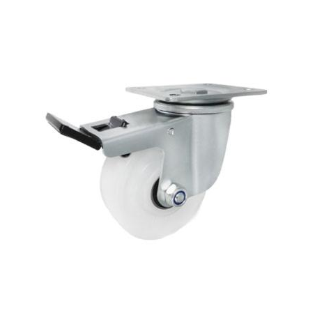 Koło fi. 100 mm w obudowie skrętnej z hamulcem, N: 200kg / 15BNWH