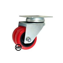 Koło fi. 50 mm meblowe w obud. Skrętnej, tworzywo-poliuretan, N: 70kg, TANDEM / M52TPU2-RED