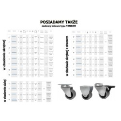 Koło fi. 50 mm meblowe w obud. Skrętnej, tworzywo-poliuretan, N: 70kg, TANDEM , łoż kulk / M52TPUŁ2