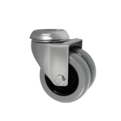 Koło fi. 75mm, meblowe, tworzywo-poliuretan, obud. z otworem, TANDEM / M77TPU2