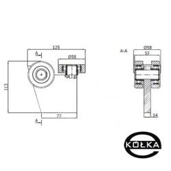 Wózek stały 3-rolki metalowe, z płaskownikiem, odporny na temp. / G-3MM-70E