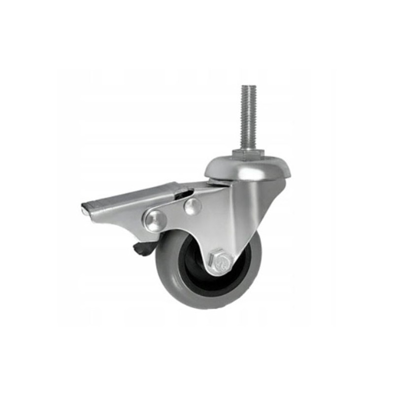 Koło fi. 50mm, meblowe tworzywo-poliuretan, obud. skrętna z hamulcem, trzpień M10 / M54TPUH*M10