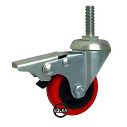 Koło fi. 50mm, meblowe tworzywo-poliuretan, obud. skrętna z hamulcem, trzpień M10 / M54TPUH*M10