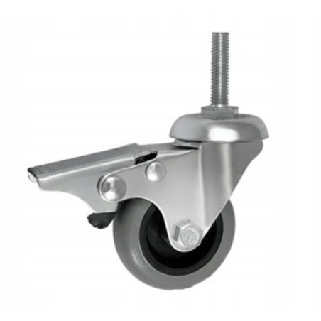 Koło fi. 50mm, meblowe tworzywo-poliuretan, obud. skrętna z hamulcem, trzpień M12 / M54TPUH*M12