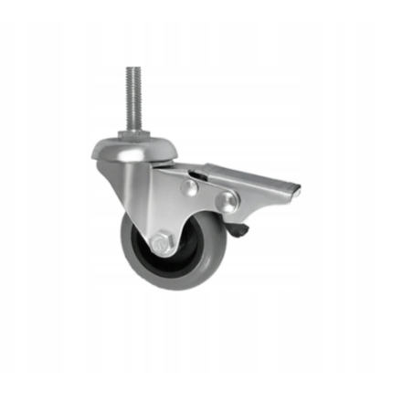 Koło fi. 50mm, meblowe, łoż. kulk, tworzywo-poliuretan, obud. skrętna, z hamulcem, trzpień M8 / M54TPUŁH*M8