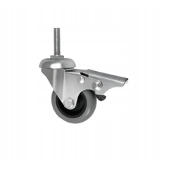 Koło fi. 50mm, meblowe, łoż. kulk, tworzywo-poliuretan, obud. skrętna, z hamulcem, trzpień M12 / M54TPUŁH*M12