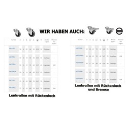 Koło fi. 30mm, meblowe, tworzywo-poliuretan, obud. skrętna / M37TPU