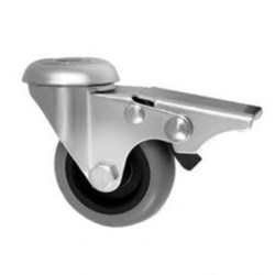 Koło fi. 75mm, meblowe, tworzywo-poliuretan, obud. skrętna z hamulcem / M57TPUH