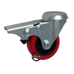 Koło fi. 75mm, meblowe, tworzywo-poliuretan, obud. skrętna z hamulcem / M57TPUH