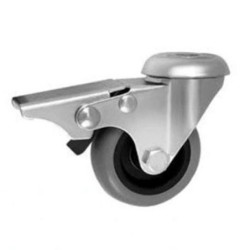 Koło fi. 75mm, meblowe, tworzywo-poliuretan, obud. skrętna z hamulcem / M77TPUH