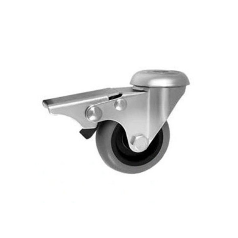 Koło fi. 75mm, meblowe, tworzywo-poliuretan, obud. skrętna z hamulcem / M77TPUH