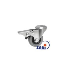 Koło fi. 50mm, meblowe, tworzywo-poliuretan, obud. skrętna z hamulcem, łożysko kulkowe / M57TPUŁH