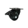 Koło fi. 75 mm poliamiowe czarne, skrętne z hamuclem, N: 600kg /M72BNWH