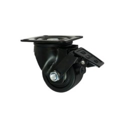 Koło fi. 75 mm poliamiowe czarne, skrętne z hamuclem, N: 600kg /M72BNWH