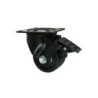 Koło fi. 75 mm poliamiowe czarne, skrętne z hamuclem, N: 600kg /M72BNWH