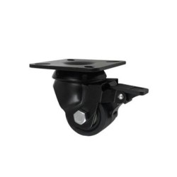 Koło fi. 50 mm poliamiowe czarne, skrętne z hamulcem, N: 300kg / M52BNWH