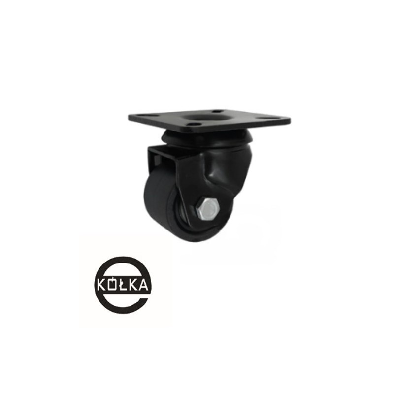 Koło fi. 50 mm poliamiowe czarne, skrętne, N: 300kg / M52BNW