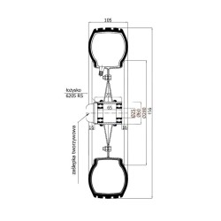 Koło fi. 450 mm pneumatyczne 400x10 KABAT bieżnik linia łoż.