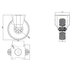 Koło fi. 260mm piankowe, stałe, N: 100kg / 2603TP