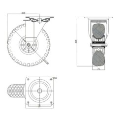 Koło fi. 260mm piankowe, skrętne, N: 100kg / 2602TP
