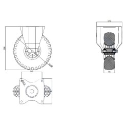 Koło fi. 260mm piankowe, stałe, N: 100kg / 2603TPS